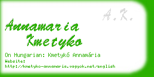 annamaria kmetyko business card